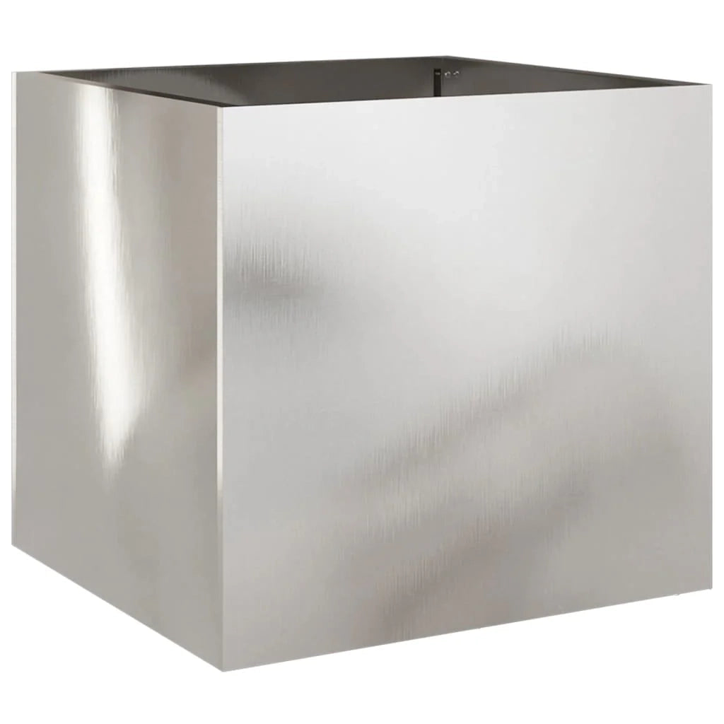 Vassoio per fioriera aiuola rialzata piante fiori terrazza giardino argento 42 x 40 x 39 cm acciaio inossidabile argento 02_0038069