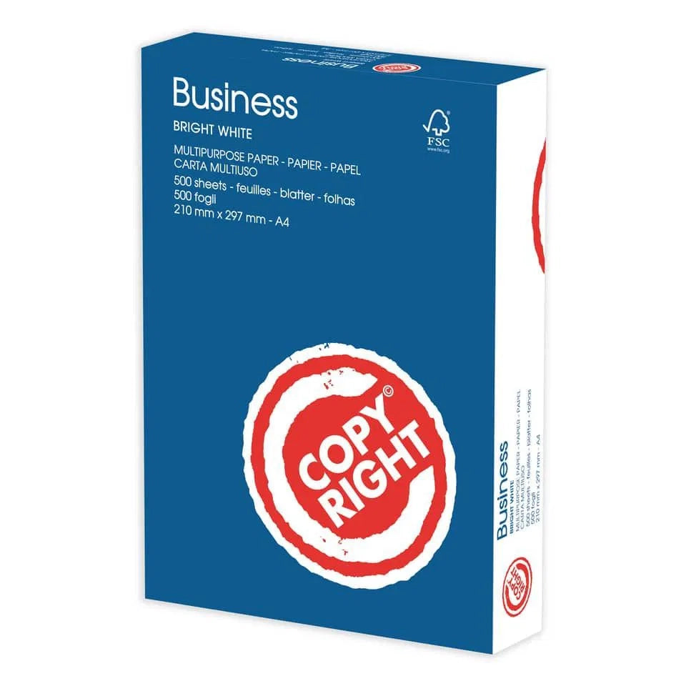 CARTA UFFICIO 'COPY RIGHT BUSINESS' A4 - 21 x 29,7 cm- 5 confezione  - Senza Marca