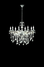LAMPADARIO DAMASCO 8 LUCI FUME' E CROMO ATTACCO E14 D.82CM