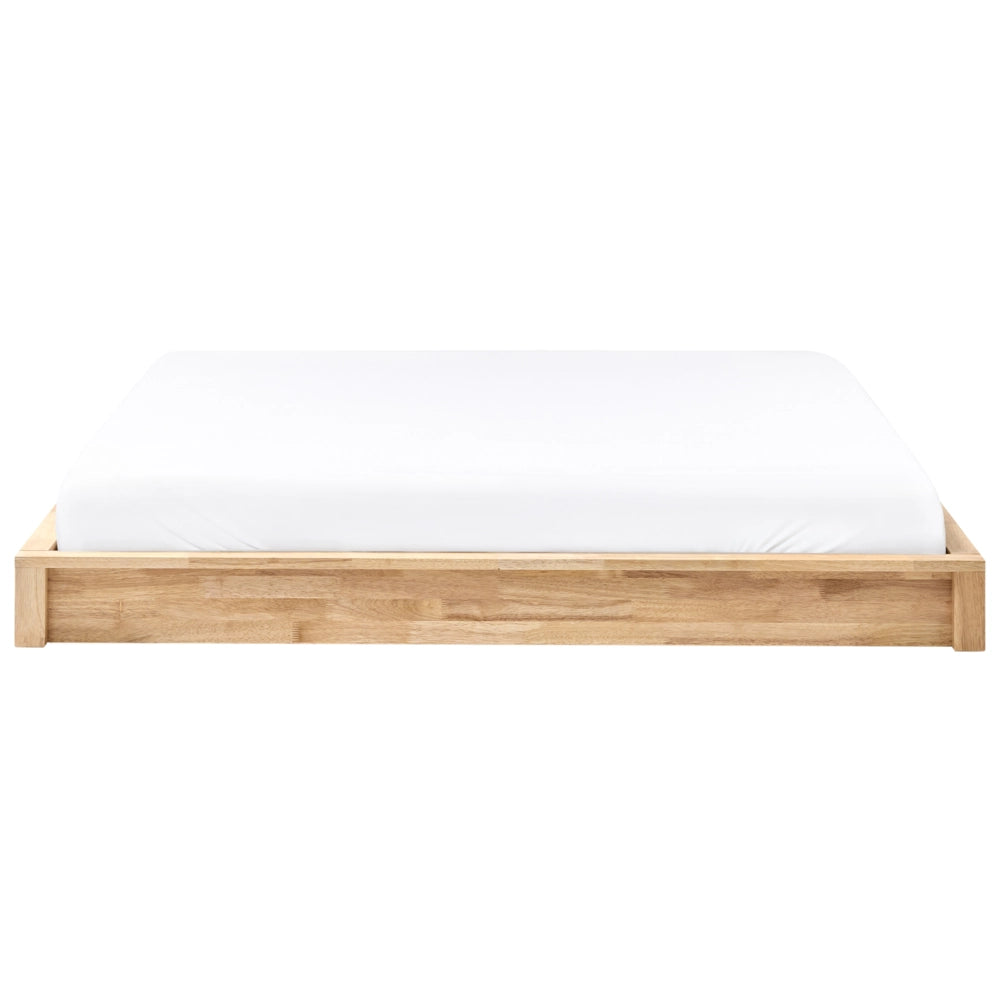 Letto con rete in legno marrone chiaro 160 x 200 cm senza testiera, design minimalista
