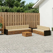 Set di divani da esterno 8 pcs Naturale e Beige 79 x 79 x 37 cm
