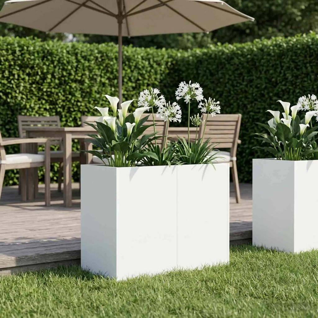 Vaso da giardino Bianco 80 x 40 x 60 cm 8005884