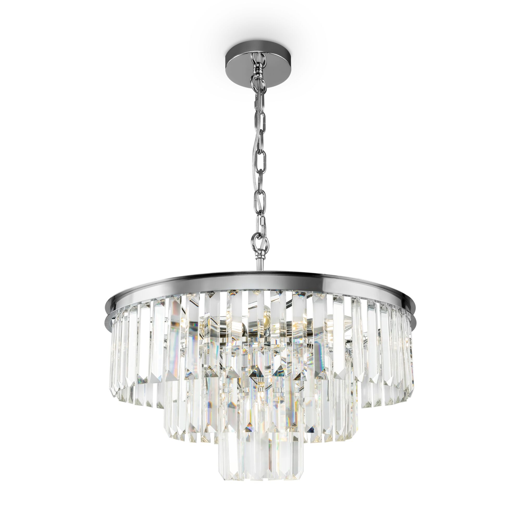 Lampada pendente Neoclassic in Metallo e Vetro Revero Cromo