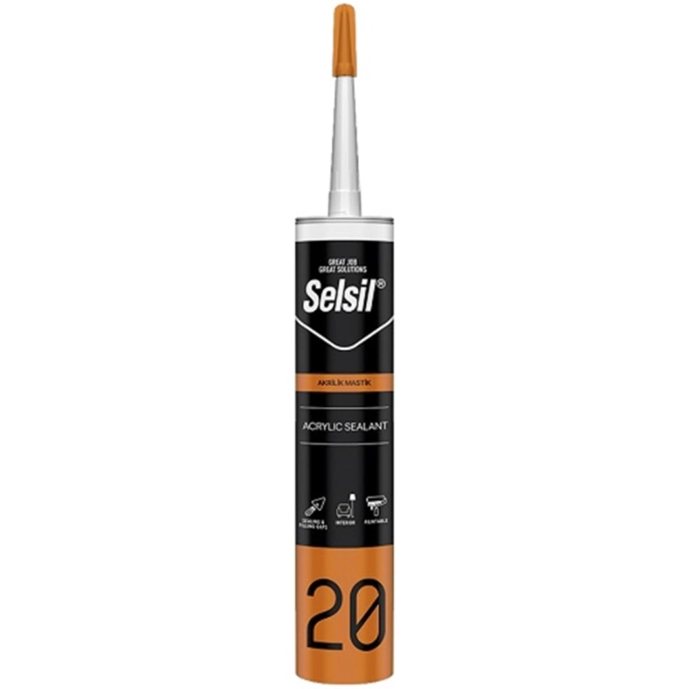 Silicone acrilico verniciabile bianco [ral 9010] impermeabilizzante 310 ml *** quantità pezzi 6, confezione 1