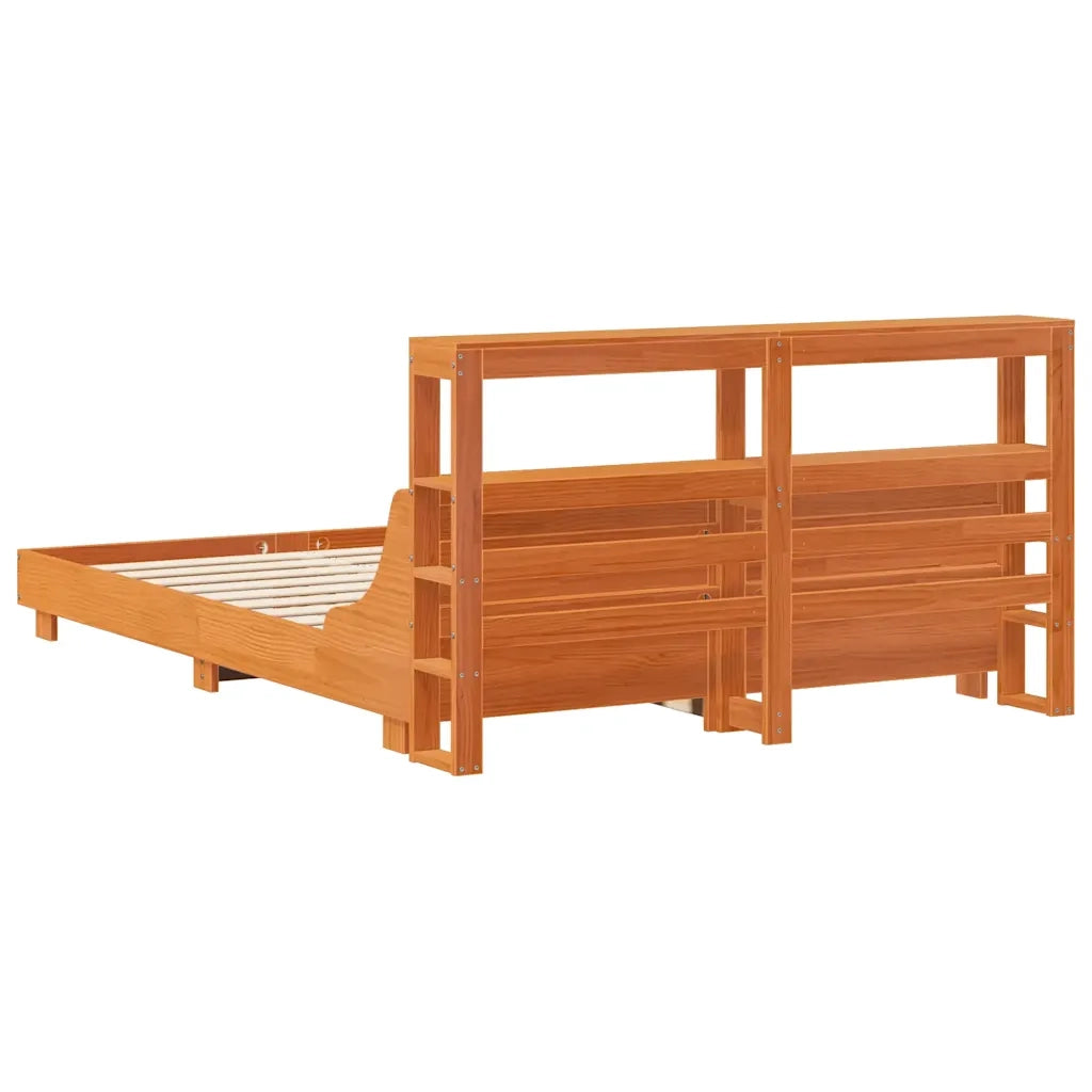 Letto senza Materasso Marrone Cera 140x190 cm in Legno di Pino