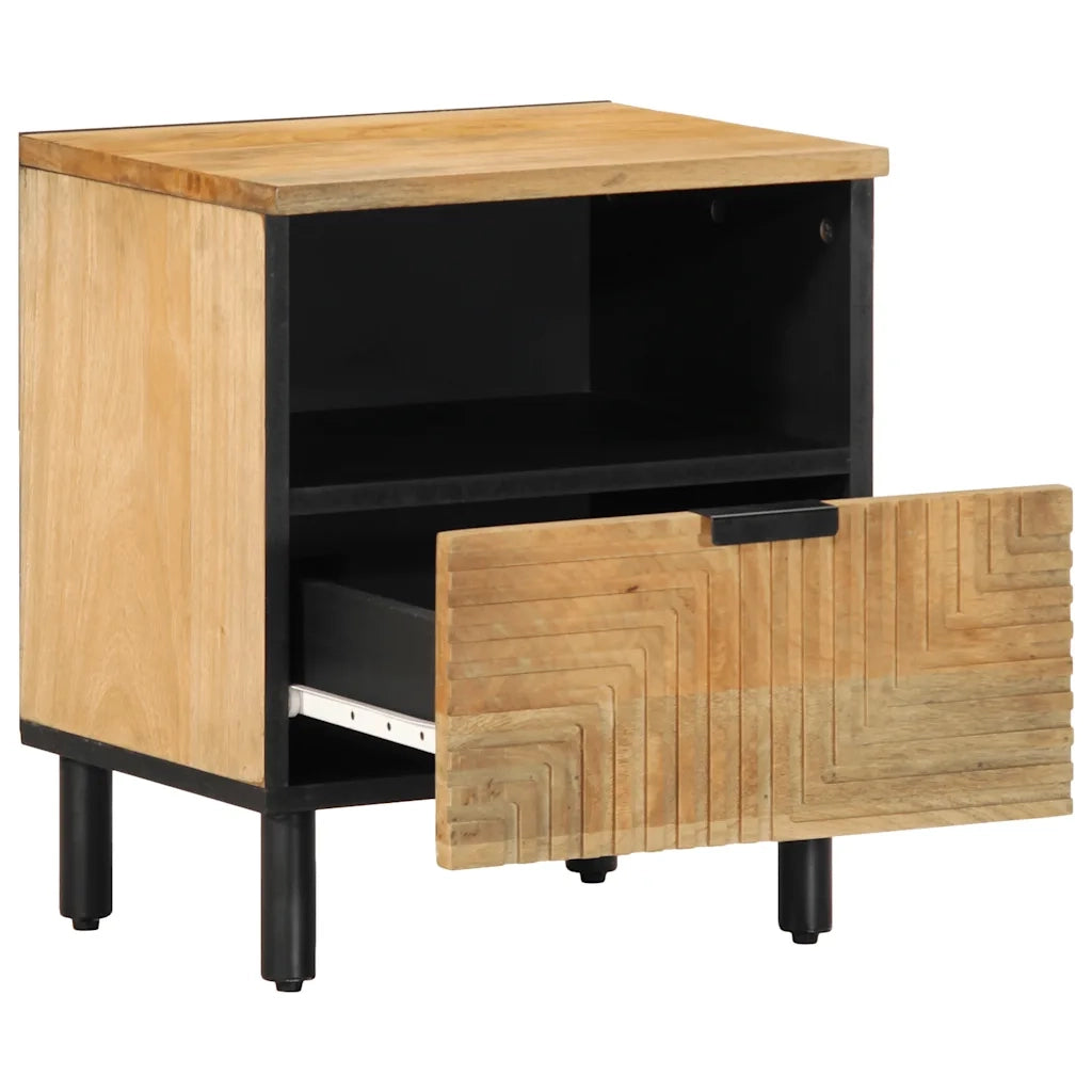 Comodino-Tavolino da notte Marrone 40x33x46 cm in Legno Massello di Mango 764381