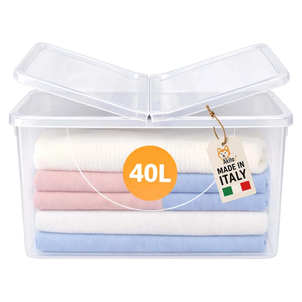Akitaink Contenitore Plastica 40L Doppia Apertura