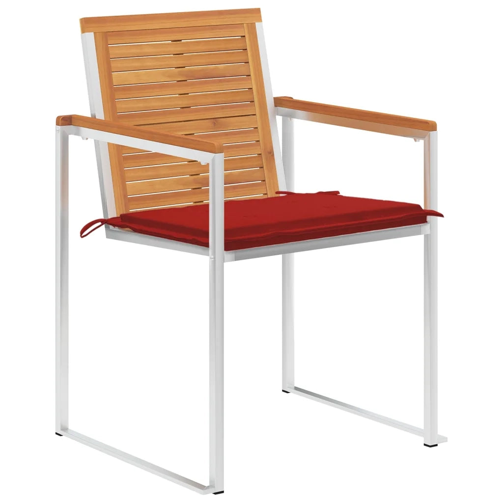 vidaXL Sedie da Giardino con Cuscini 6 pz in Legno Massello di Acacia