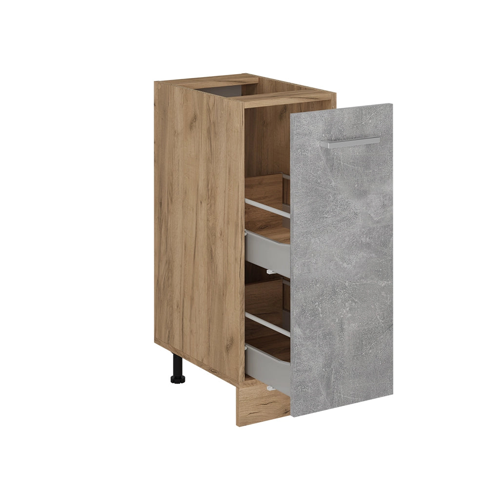 Armadio cucina dispensa alto R-Line Calcestruzzo/Rovere dorato 30 cm senza piano di lavoro Vicco
