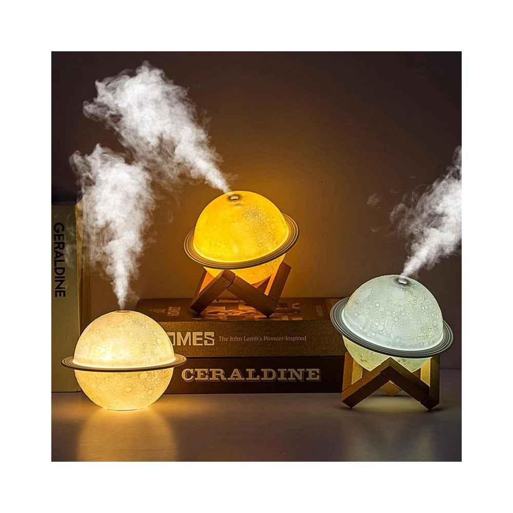 Trade Shop - Umidificatore Diffusore Aromi Aromaterapia Lampada Da Tavolo Led Ultrasuoni Luna -