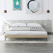 Testiera Letto con Armadietti Legno Multistrato Grigio Cemento cod mxl 52773