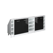 Set di mobili sottotetto Rion Nero lucido/Bianco Set di 5 Vicco