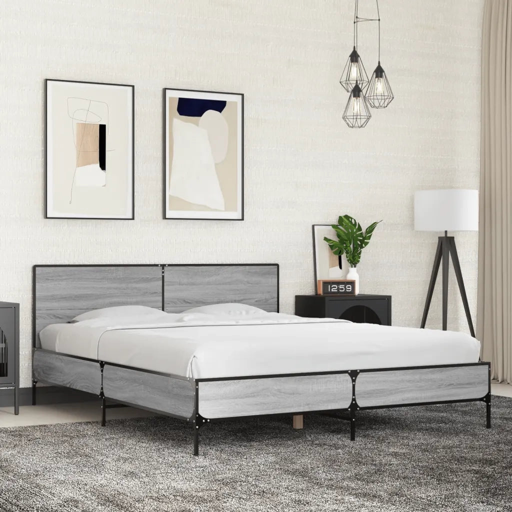 Giroletto Grigio Sonoma 150x200 cm in Legno Multistrato Metallo 3280005