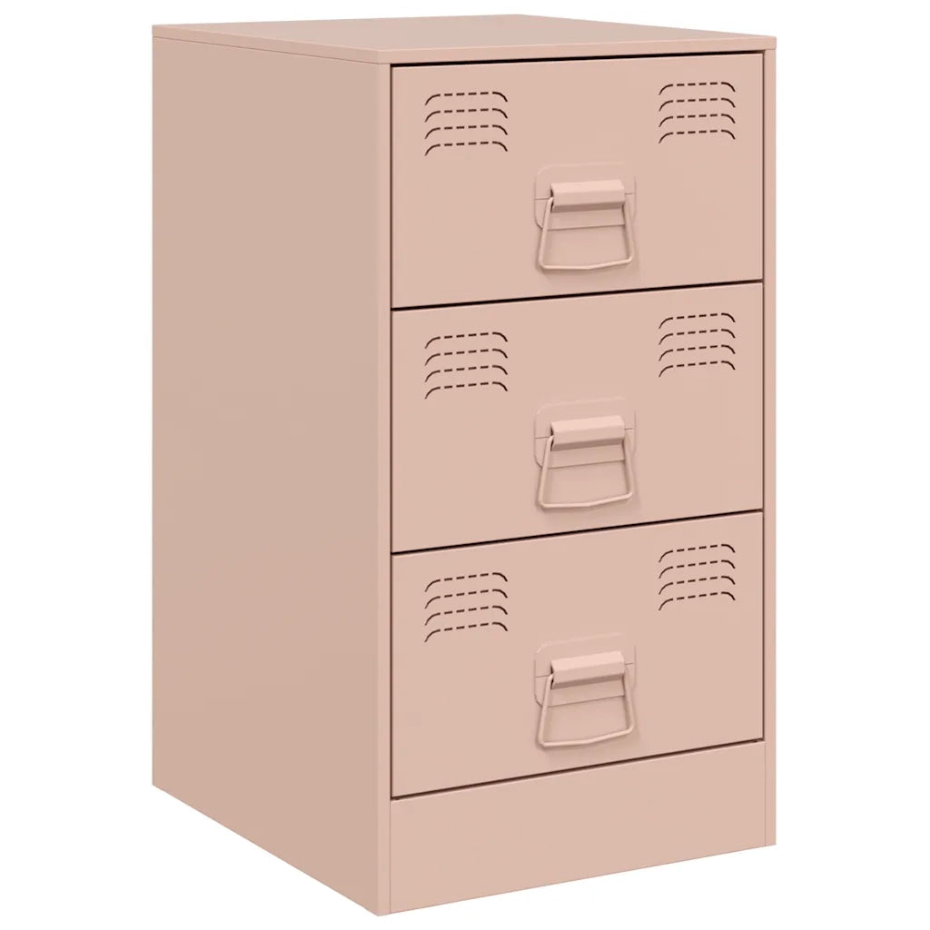 Comodini 2 pz-Set di 2 Tavolino da notte Rosa 34,5x39x62 cm in Acciaio 948538