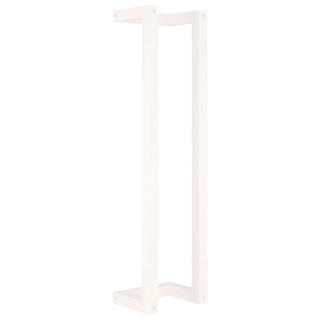 Portasciugamani Bianco 23x18x90 cm in Legno Massello di Pino 822398