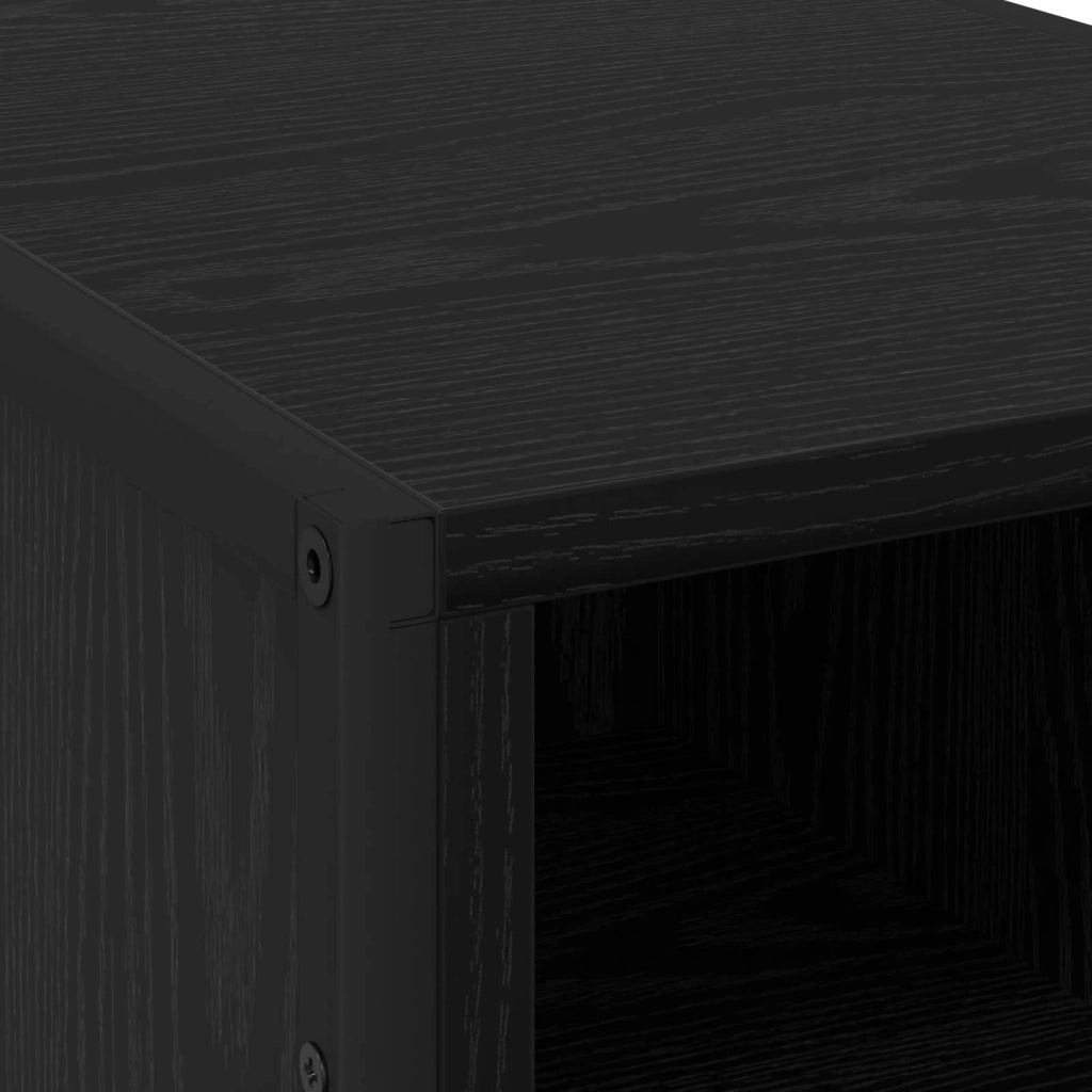 Comodino Rovere Nero 39.5 x 30 x 50 cm Legno multistrato