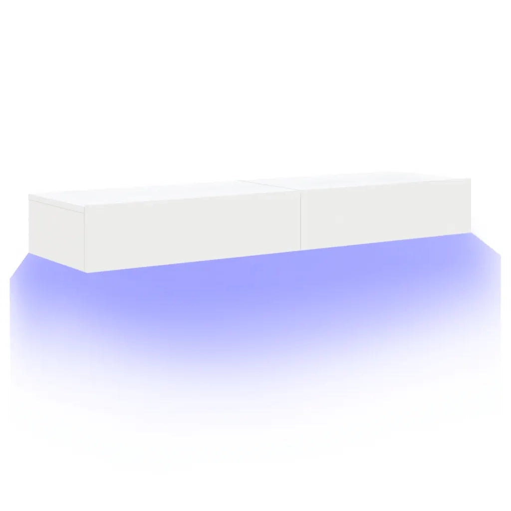 Mobili Porta TV con Luci LED 2pz-Set di 2 Credenza per TV Bianchi 60x35x15,5 cm