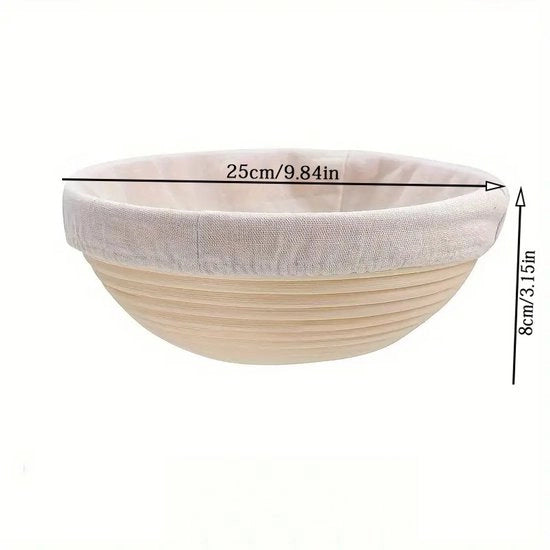 Fermentatore per pane, attrezzatura per panificazione, fermentatore per pane artigianale, cesta di paglia, contenitore di paglia, fermentatore con rivestimento, attrezzatura per panificazione, produzione di pane artigianale, diametro 25CM.
