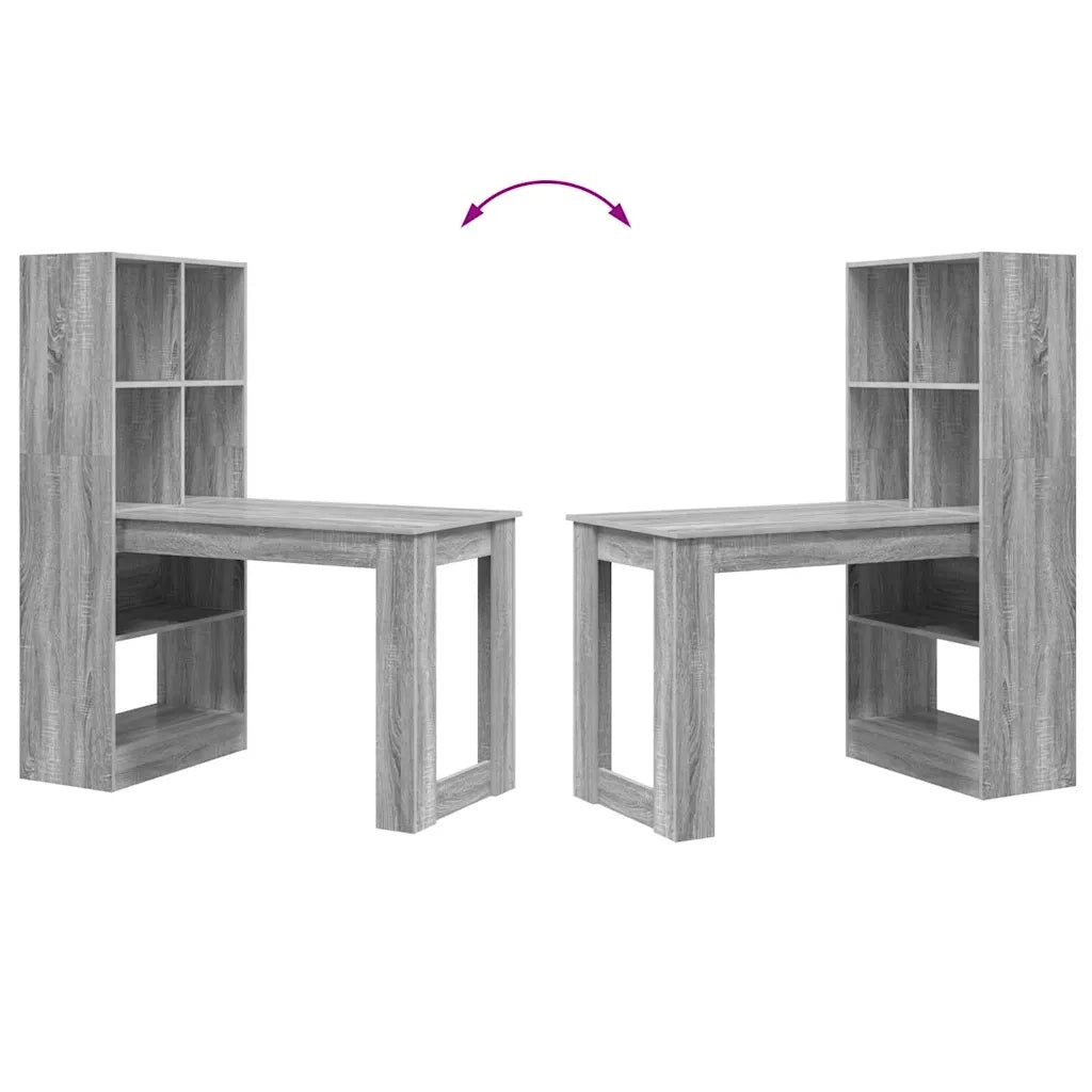 vidaXL Scrivania Grigio Sonoma 122 x 67 x 145 cm Legno multistrato