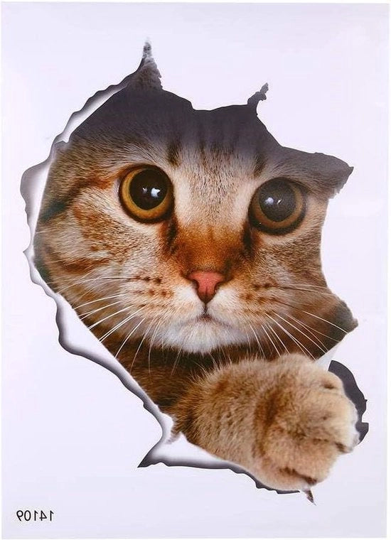 Decorazione moderna per bagno con muurstickers 3D di animali cartoon acqua resistente per home decor - animale 1 - stampa di animali carini.
