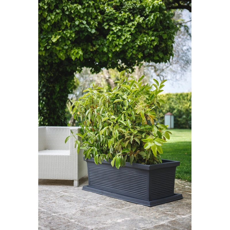 Vaso Fioriera decorativa classica tradizionale 80x40 H34 in polimero resistente terracotta per piante per giardini e terrazze - Made in Italy