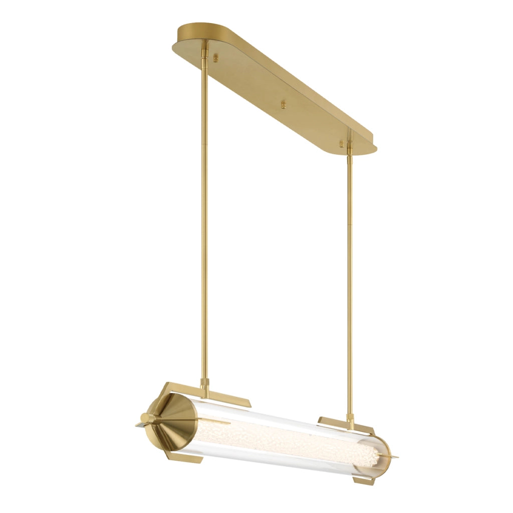 Lampada sospesa rétro oro tubo 122cm LED 38W Quintiesse
