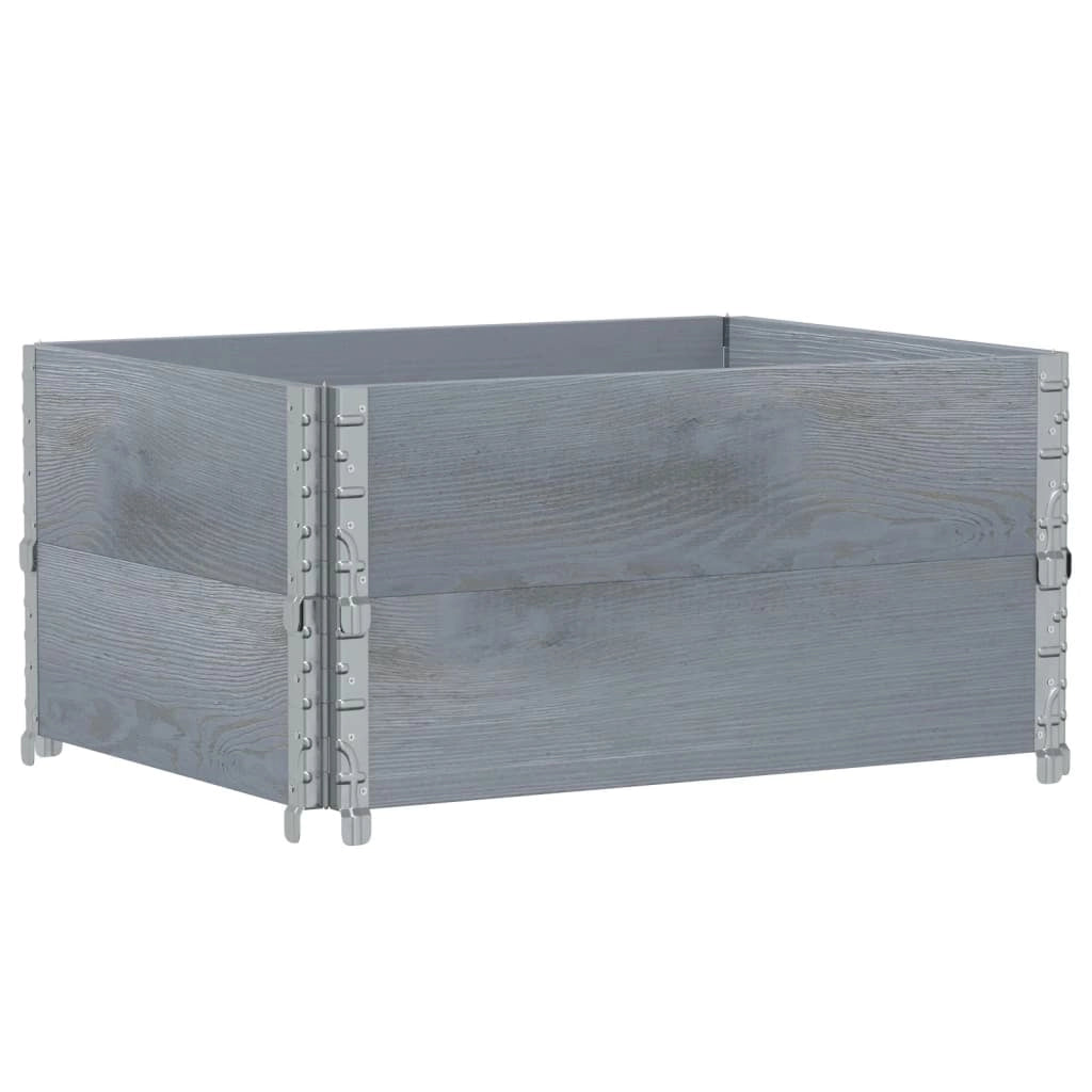 Fioriera rialzata per piante fiori terrazzo giardino 80 x 60 cm in legno massello di pino grigio 02_0037880