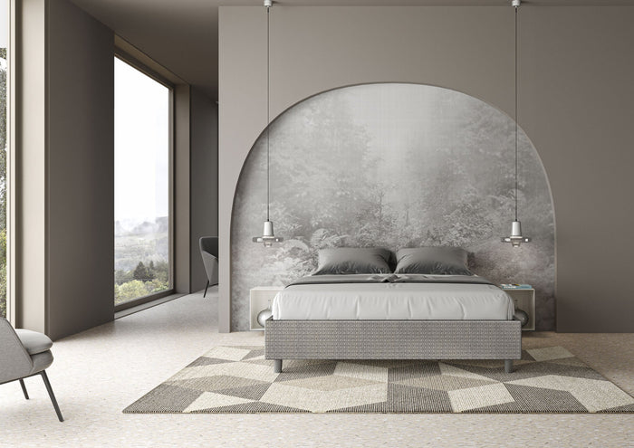 Letto Matrimoniale Sommier 160x190 cm Senza Rete Azelia Labirinto 02 Grigio