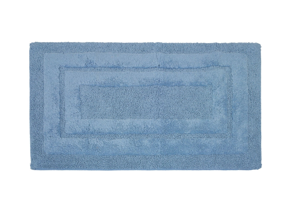 Tappeto Casa Bagno Cotone Spugna Morbida Tinta Unita Antiscivolo Sirio Mediterraneo - 55x130 - Mediterraneo