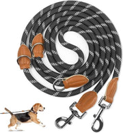 Cinturone nylon riflettente per cani di taglia media e grande - guida di allenamento con due anelli di traino