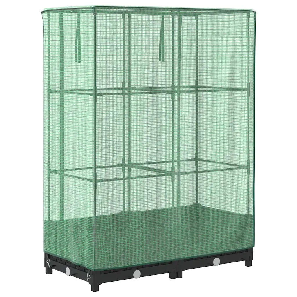 Fioriere | Cassetta per fiori | Letto Rialzato con Copertura Serra Effetto Rattan 80x40x123 cm