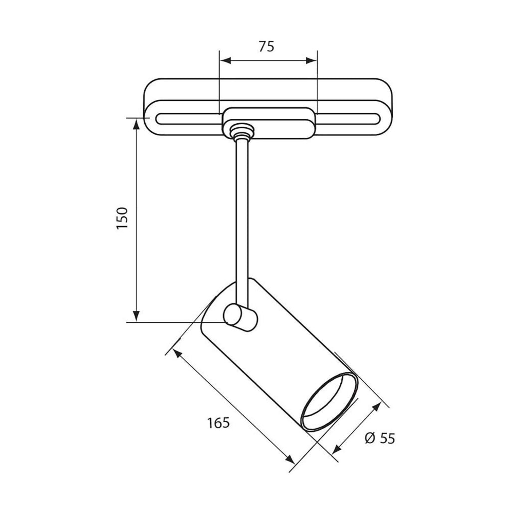 LUX Faretto LED moderno binario track monofase lampada GU10 staffa orientabile luce negozio ufficio 230V NERO