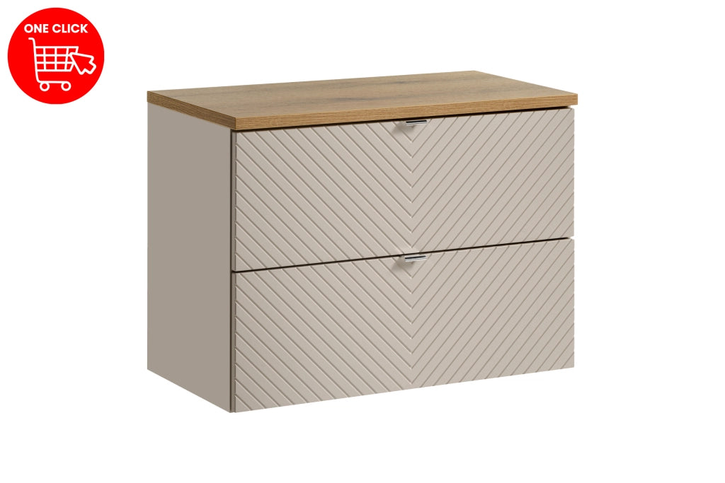 Set mobili bagno 80 cm con piano Viva Cashmere 80 x 1401 x 40 cm