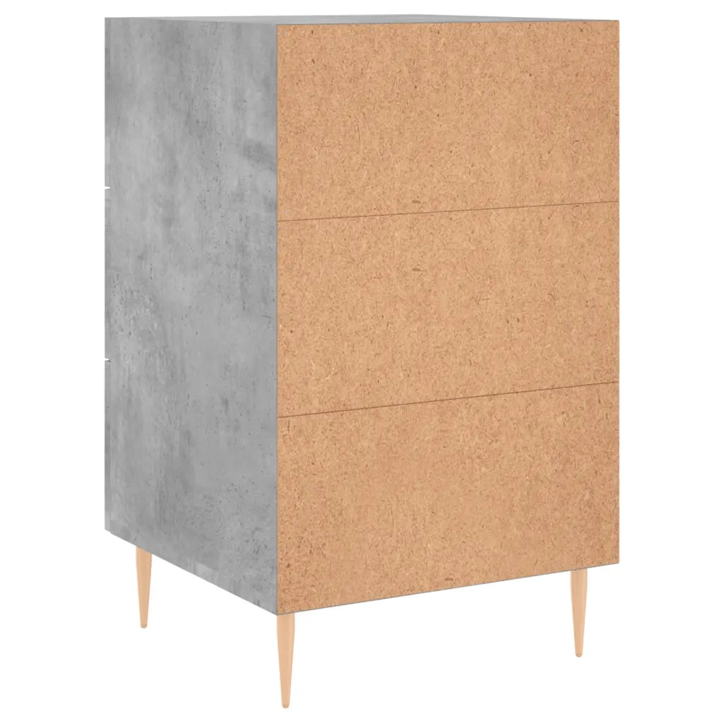 Comodino-Tavolino da notte Grigio Cemento 40x40x66 cm in Legno Multistrato 170798