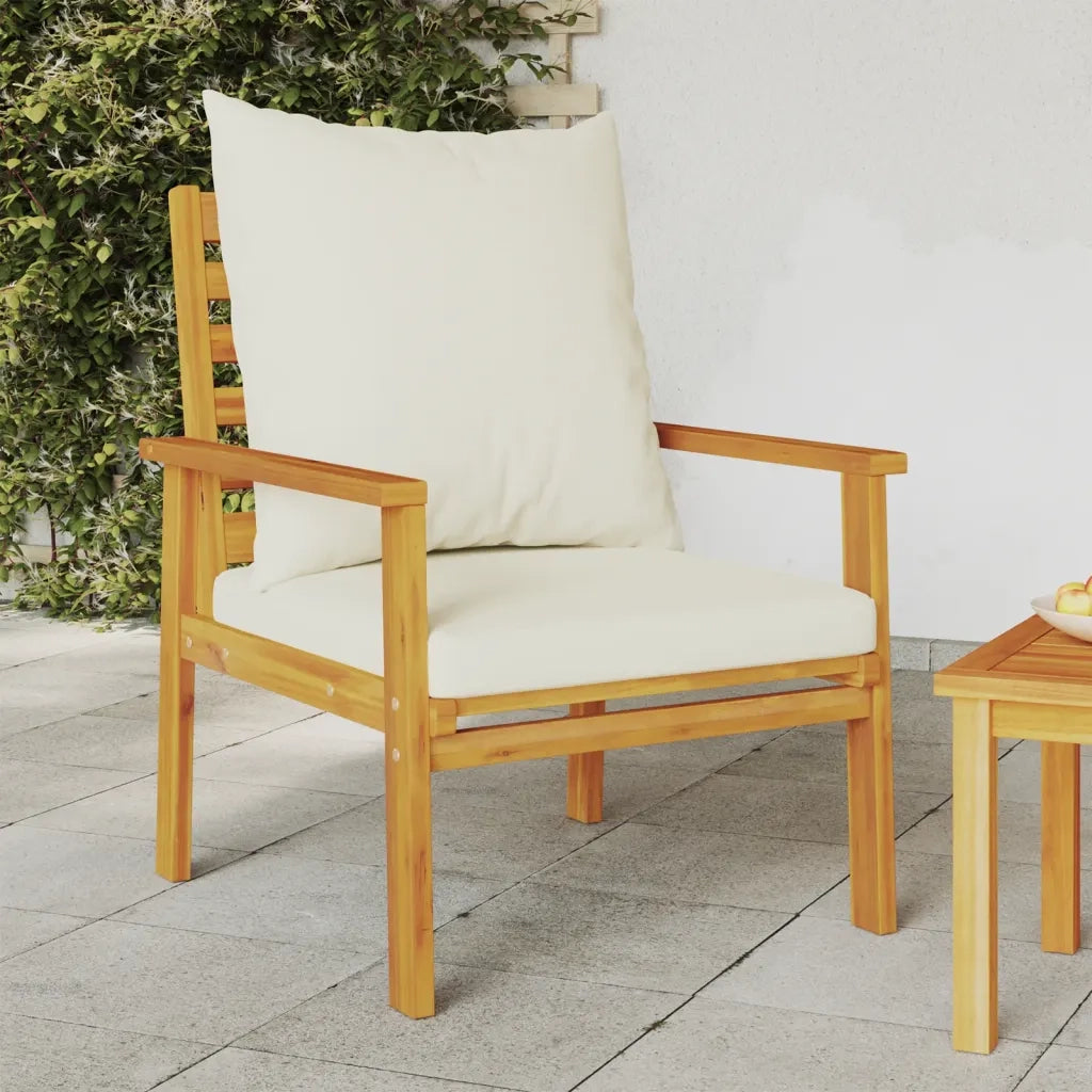 Poltrone da Giardino 2pz con Cuscino in Legno Massello Acacia 826191