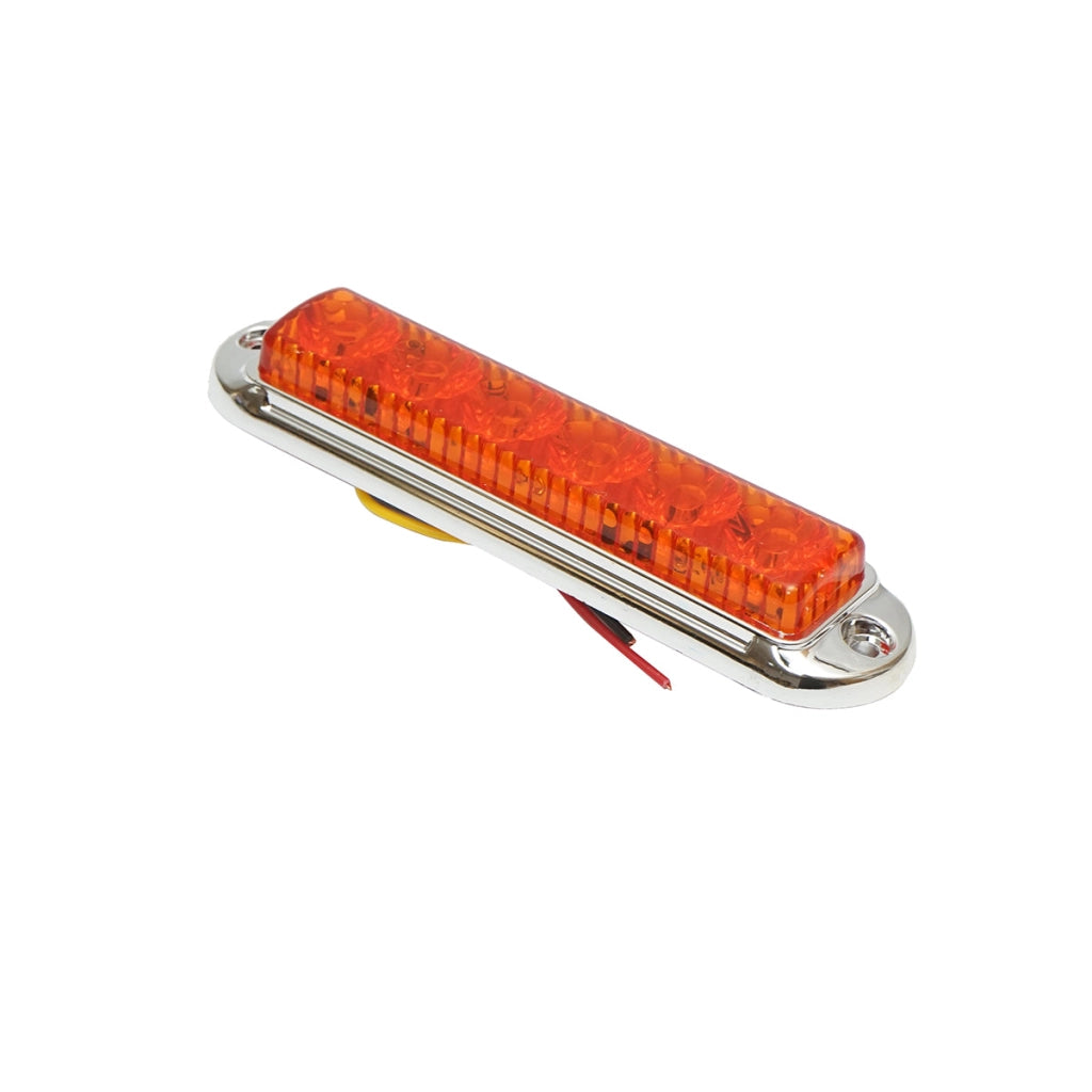 Lampada laterale slim gialla cromata con LED, 12-24V, gialla, Breckner Germany, modello FR1286CY