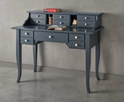 Scrivania 11 cassetti legno shabby grigio 120x57x104 - Mobili 2G
