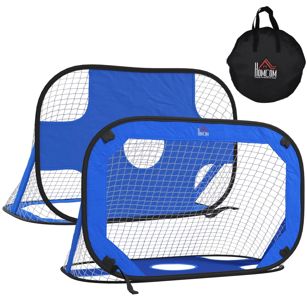 Porte da Calcio Pieghevoli ¨C Xylo ¨C Set 2 Pezzi con Borsa, Blu, 123x80x80cm