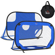 Porte da Calcio Pieghevoli ¨C Xylo ¨C Set 2 Pezzi con Borsa, Blu, 123x80x80cm