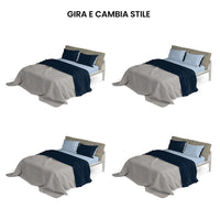 Set Lenzuola Singolo Sopra Sotto e Federe Doubleface Blu Scuro/Azzurro