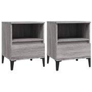 Set di 2 Comodini | Armadio da Notte | Mobiletto da notte Grigio Sonoma 40x35x50 cm