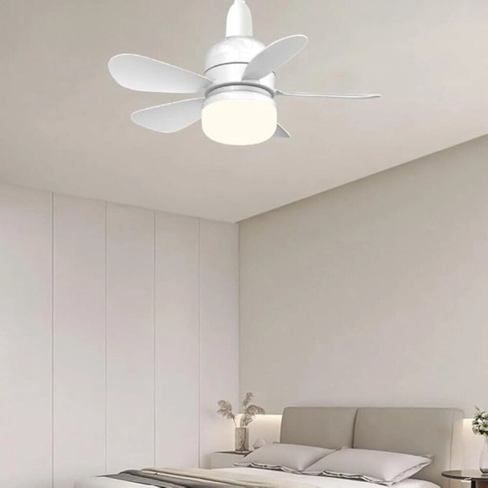 Lampadina LED E27 19W con Ventilatore 9W, Telecomando, Dimmerabile, CCT 3000K-4000K-6500K, 3 Velocità Regolabili