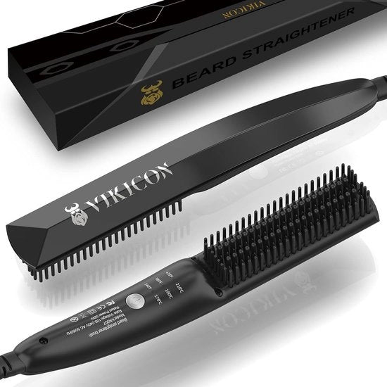 Stilometro Riscaldante Pettine Mini Riscaldante Stilometro per Uomo Ioni - Leggero - Antiscottatura Pettinatore per Capelli Caldi per Stilizzare Barbe Lunghe e Corte