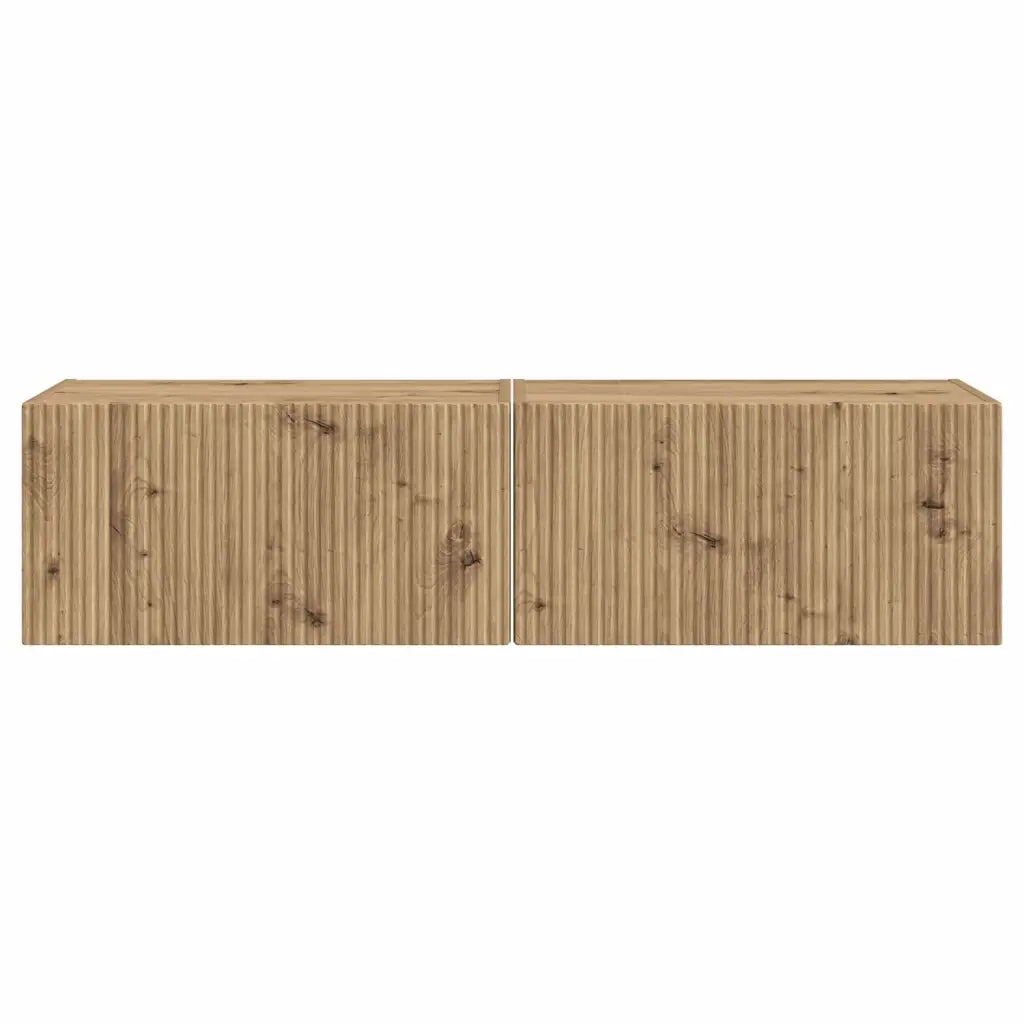 Mobile TV da parete 2 pcs Rovere Artigianale 60 x 31 x 29,5 cm