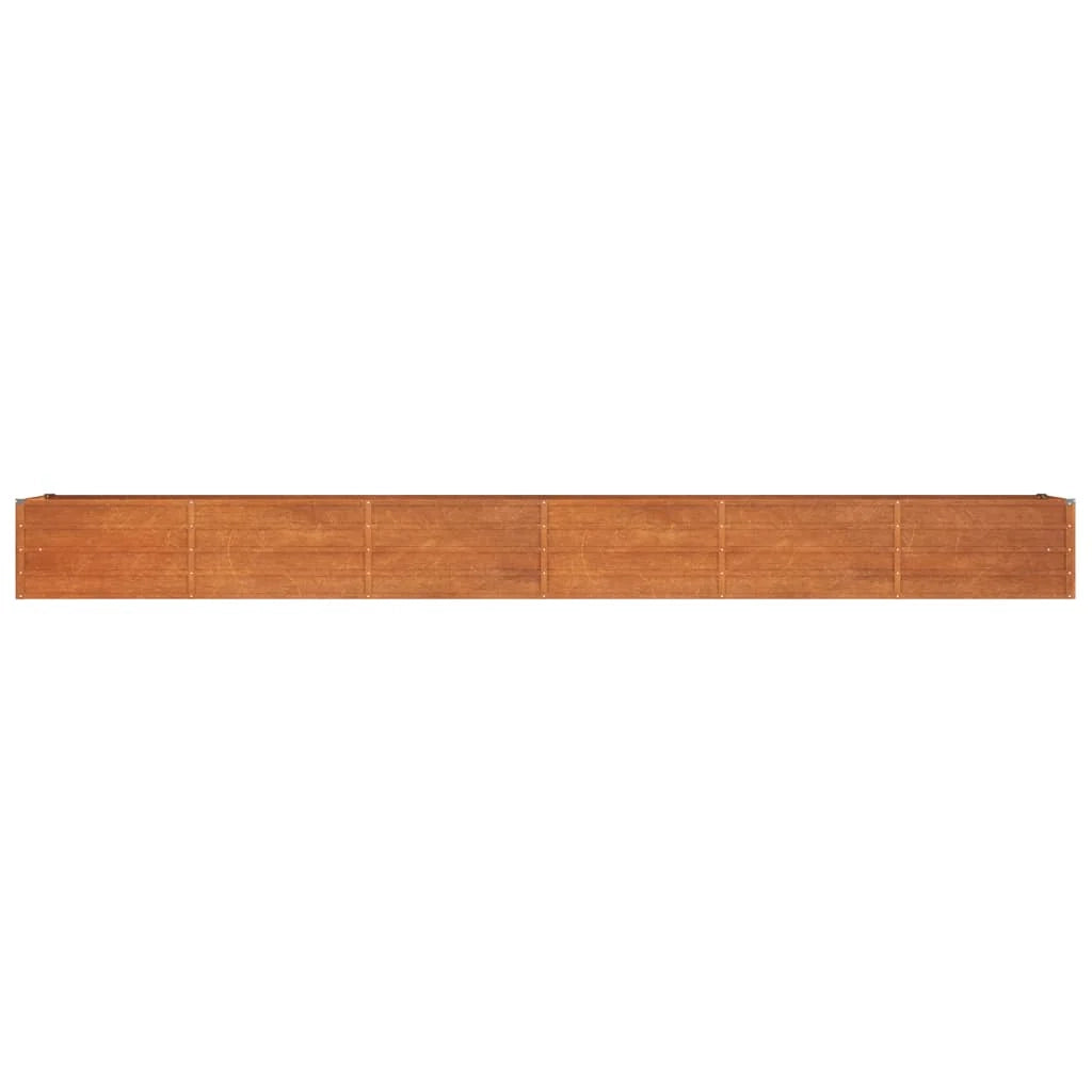 Fioriera rialzata per piante fiori terrazza giardino finitura ruggine 480 x 80 x 45 cm acciaio corten marrone 02_0039876