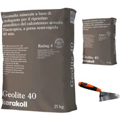 Geomalta minerale tixotropica 2 sacchi da 25 kg cazzuola punta tonda 16 cm