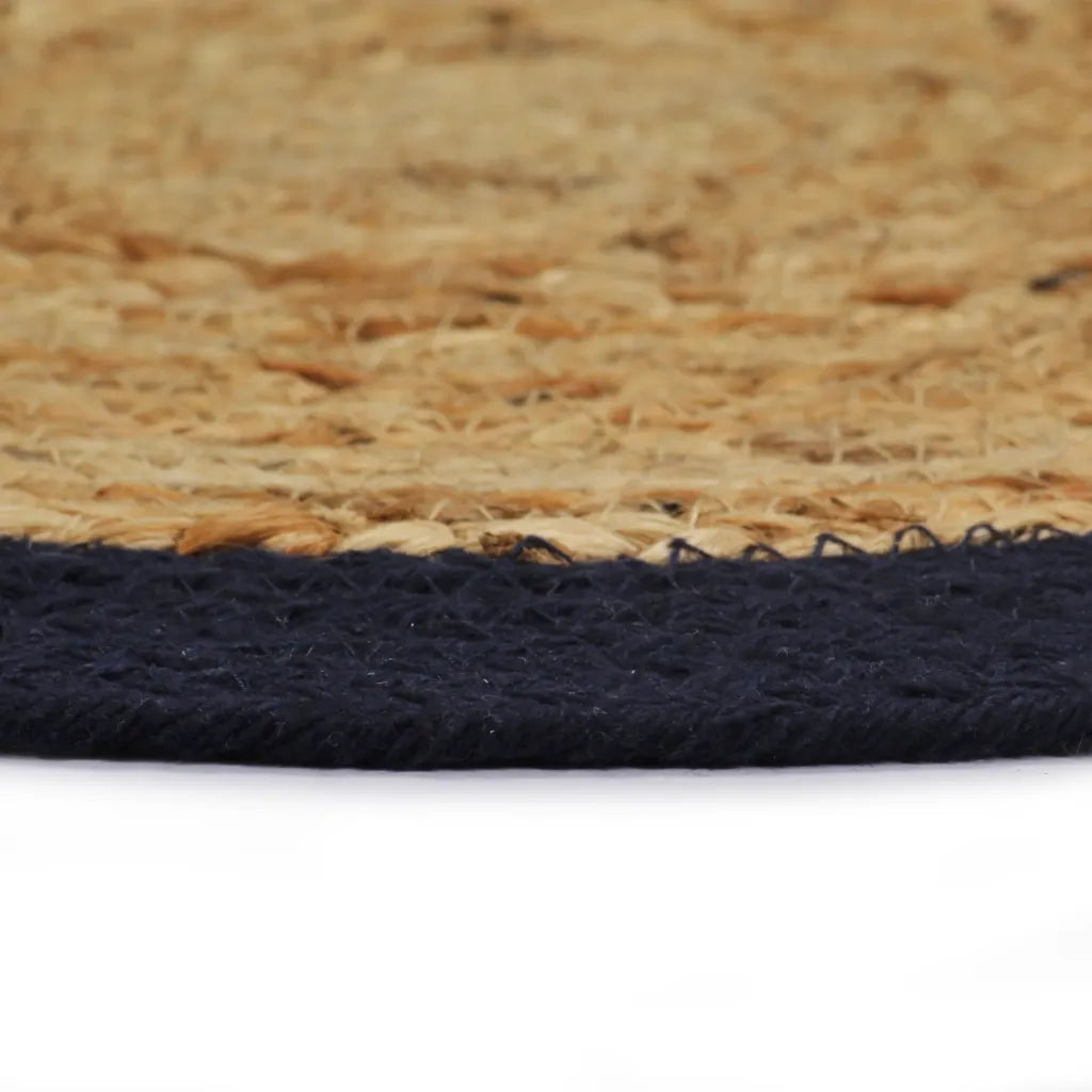 Tovagliette 4 pz Naturale e Blu Marino 38 cm in Juta e Cotone cod mxl 65630