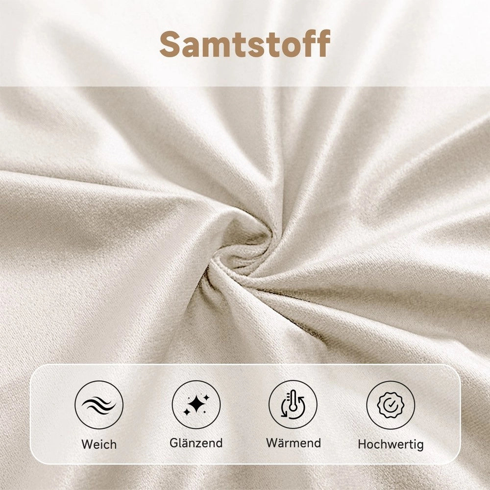 Set 4 sedie da pranzo ¨C Minimal ¨C Beige velluto gambe metallo stile moderno imbottite
