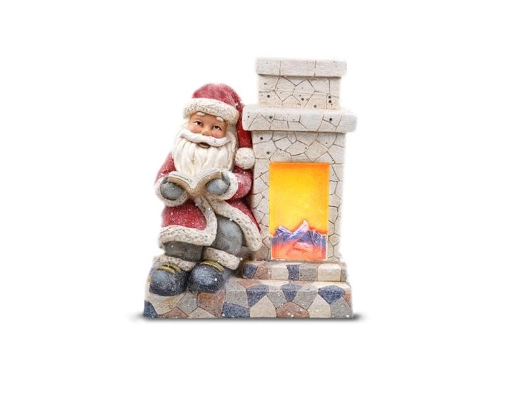 Decorazione Casa Natalizia Caminetto in Ceramica con Luce 32 x 38 cm