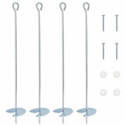 Ancora per Terra 4 pz Argento ?10 x 60 cm Metallo Galvanizzato CFW4162111